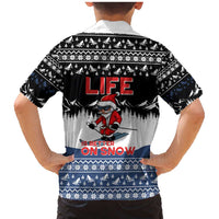Skiing Life Is Better On Snow Christmas Family Matching Mermaid Dress and Hawaiian Shirt Xmas Holiday Patterns - Wonder Print Shop