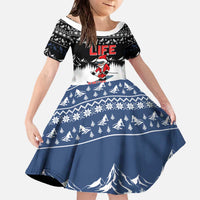 Skiing Life Is Better On Snow Christmas Family Matching Off The Shoulder Long Sleeve Dress and Hawaiian Shirt Xmas Holiday Patterns - Wonder Print Shop