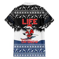 Skiing Life Is Better On Snow Christmas Family Matching Off The Shoulder Long Sleeve Dress and Hawaiian Shirt Xmas Holiday Patterns - Wonder Print Shop