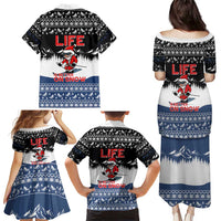 Skiing Life Is Better On Snow Christmas Family Matching Puletasi and Hawaiian Shirt Xmas Holiday Patterns - Wonder Print Shop
