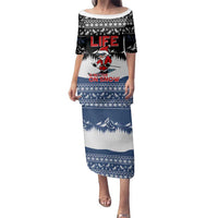 Skiing Life Is Better On Snow Christmas Family Matching Puletasi and Hawaiian Shirt Xmas Holiday Patterns - Wonder Print Shop