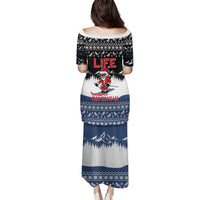 Skiing Life Is Better On Snow Christmas Family Matching Puletasi and Hawaiian Shirt Xmas Holiday Patterns - Wonder Print Shop