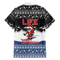 Skiing Life Is Better On Snow Christmas Family Matching Short Sleeve Bodycon Dress and Hawaiian Shirt Xmas Holiday Patterns - Wonder Print Shop