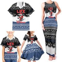 Skiing Life Is Better On Snow Christmas Family Matching Tank Maxi Dress and Hawaiian Shirt Xmas Holiday Patterns - Wonder Print Shop
