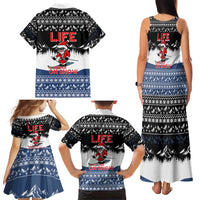 Skiing Life Is Better On Snow Christmas Family Matching Tank Maxi Dress and Hawaiian Shirt Xmas Holiday Patterns - Wonder Print Shop