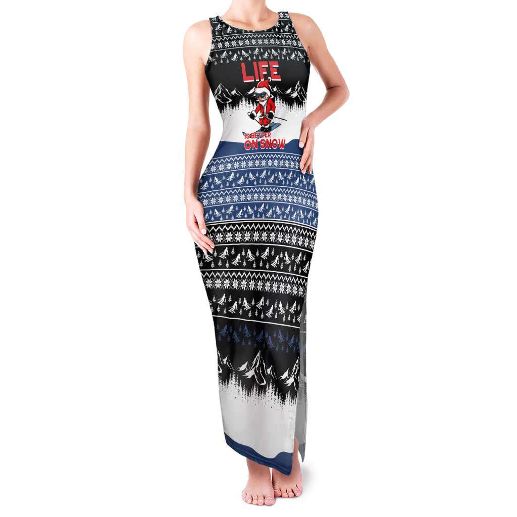 Skiing Life Is Better On Snow Christmas Family Matching Tank Maxi Dress and Hawaiian Shirt Xmas Holiday Patterns - Wonder Print Shop