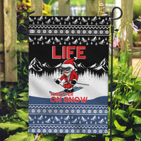 Skiing Life Is Better On Snow Christmas Garden Flag Xmas Holiday Patterns - Wonder Print Shop