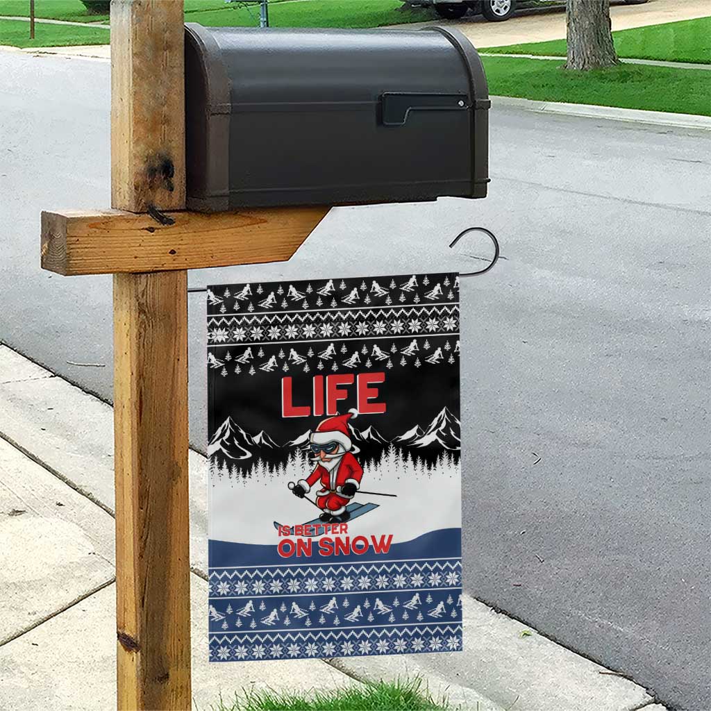 Skiing Life Is Better On Snow Christmas Garden Flag Xmas Holiday Patterns - Wonder Print Shop