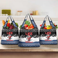 Skiing Life Is Better On Snow Christmas Grocery Bag Xmas Holiday Patterns - Wonder Print Shop