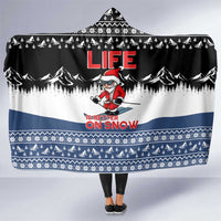 Skiing Life Is Better On Snow Christmas Hooded Blanket Xmas Holiday Patterns - Wonder Print Shop