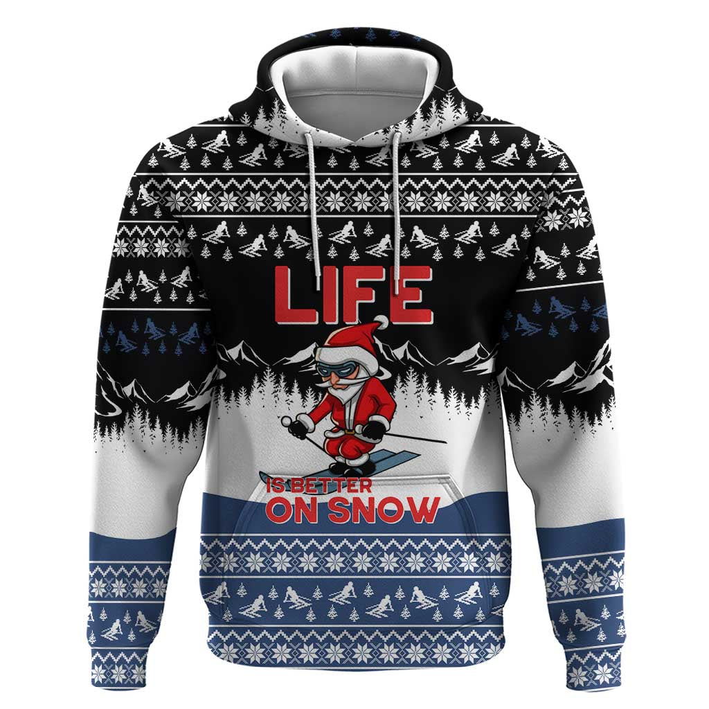 Skiing Life Is Better On Snow Christmas Hoodie Xmas Holiday Patterns - Wonder Print Shop
