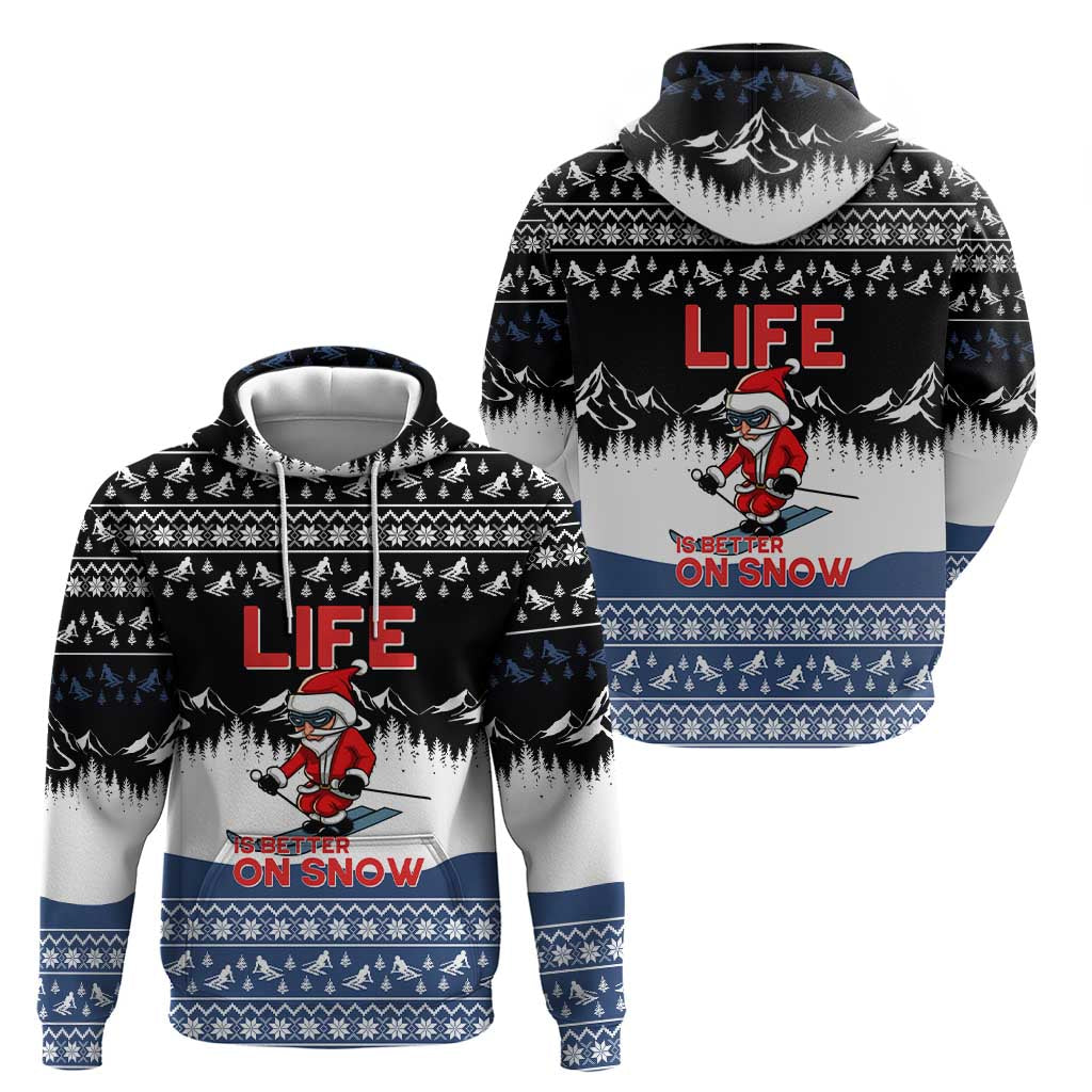 Skiing Life Is Better On Snow Christmas Hoodie Xmas Holiday Patterns - Wonder Print Shop