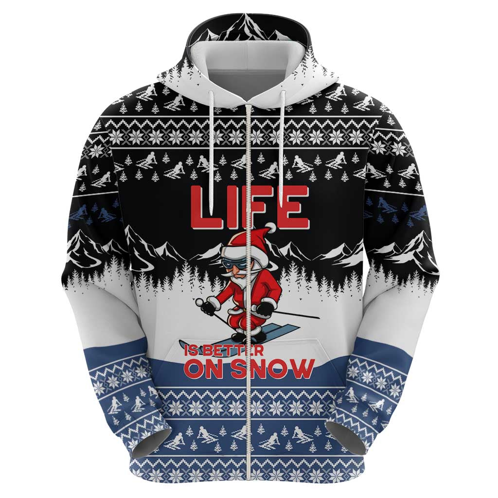 Skiing Life Is Better On Snow Christmas Hoodie Xmas Holiday Patterns - Wonder Print Shop