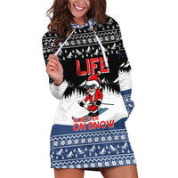 Skiing Life Is Better On Snow Christmas Hoodie Dress Xmas Holiday Patterns - Wonder Print Shop