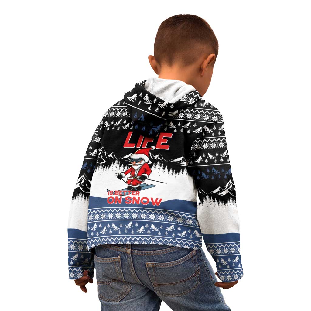 Skiing Life Is Better On Snow Christmas Kid Hoodie Xmas Holiday Patterns - Wonder Print Shop