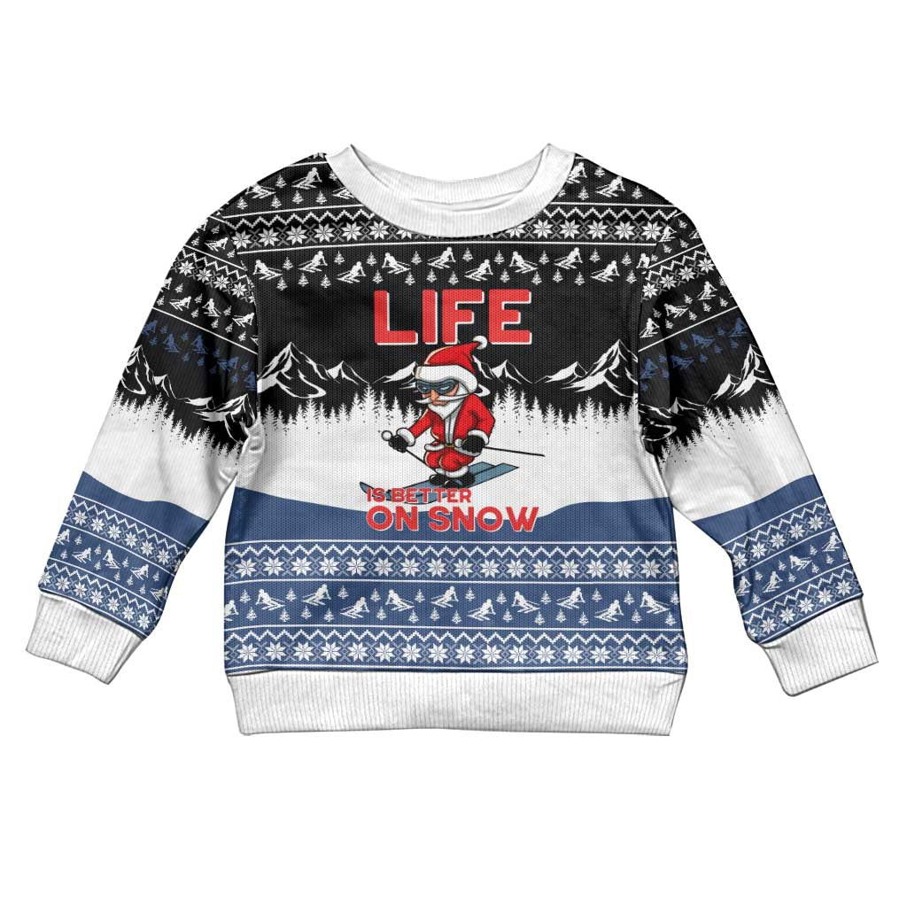Skiing Life Is Better On Snow Christmas Kid Ugly Christmas Sweater Xmas Holiday Patterns - Wonder Print Shop