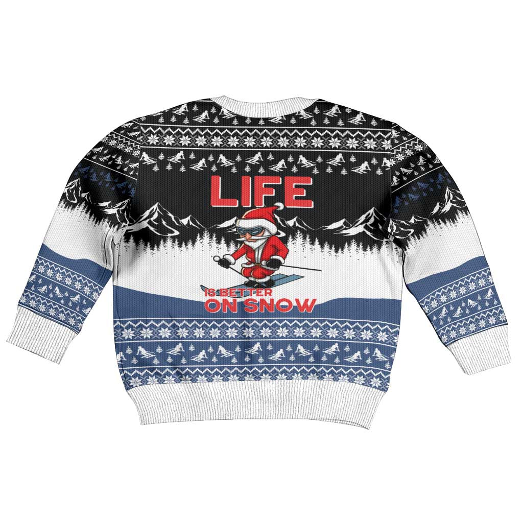 Skiing Life Is Better On Snow Christmas Kid Ugly Christmas Sweater Xmas Holiday Patterns - Wonder Print Shop