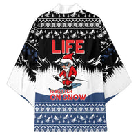 Skiing Life Is Better On Snow Christmas Kimono Xmas Holiday Patterns - Wonder Print Shop
