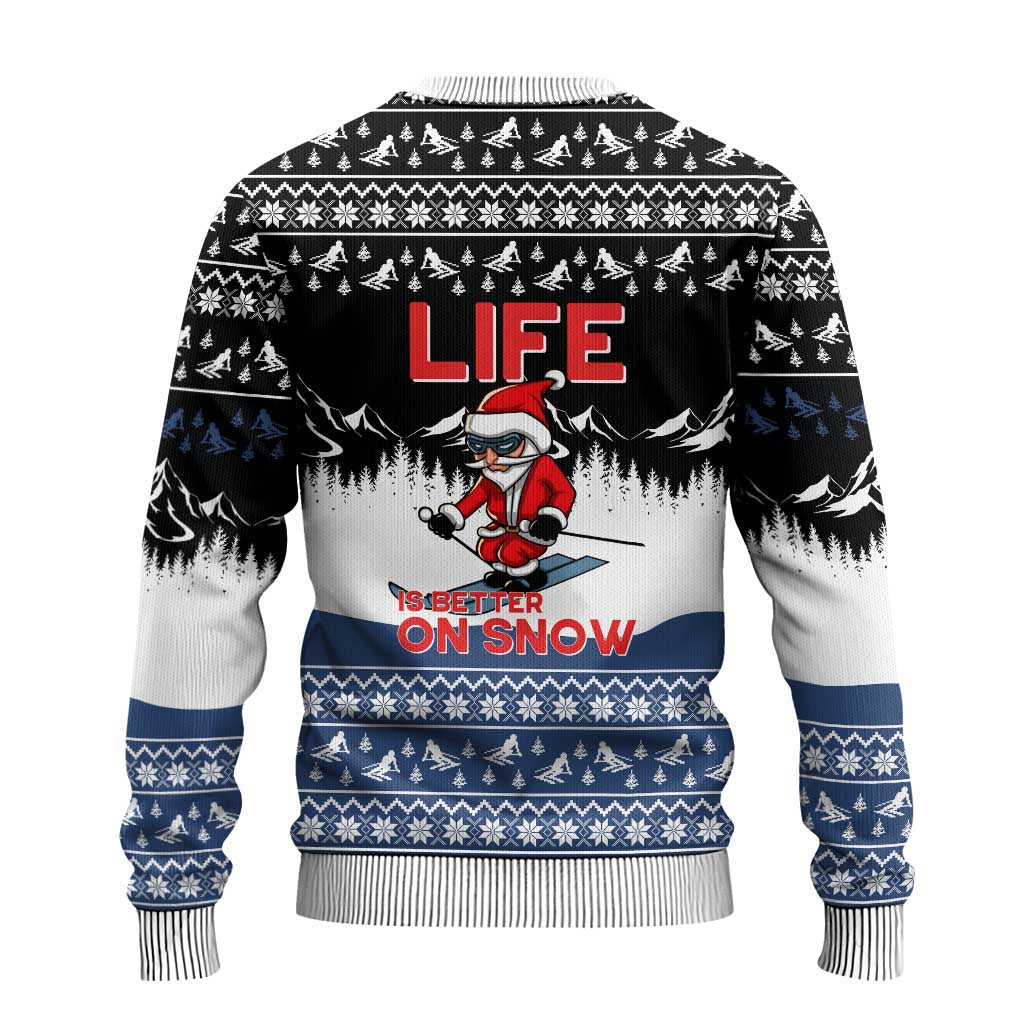 Skiing Life Is Better On Snow Christmas Ugly Christmas Sweater Xmas Holiday Patterns - Wonder Print Shop