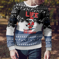 Skiing Life Is Better On Snow Christmas Ugly Christmas Sweater Xmas Holiday Patterns - Wonder Print Shop