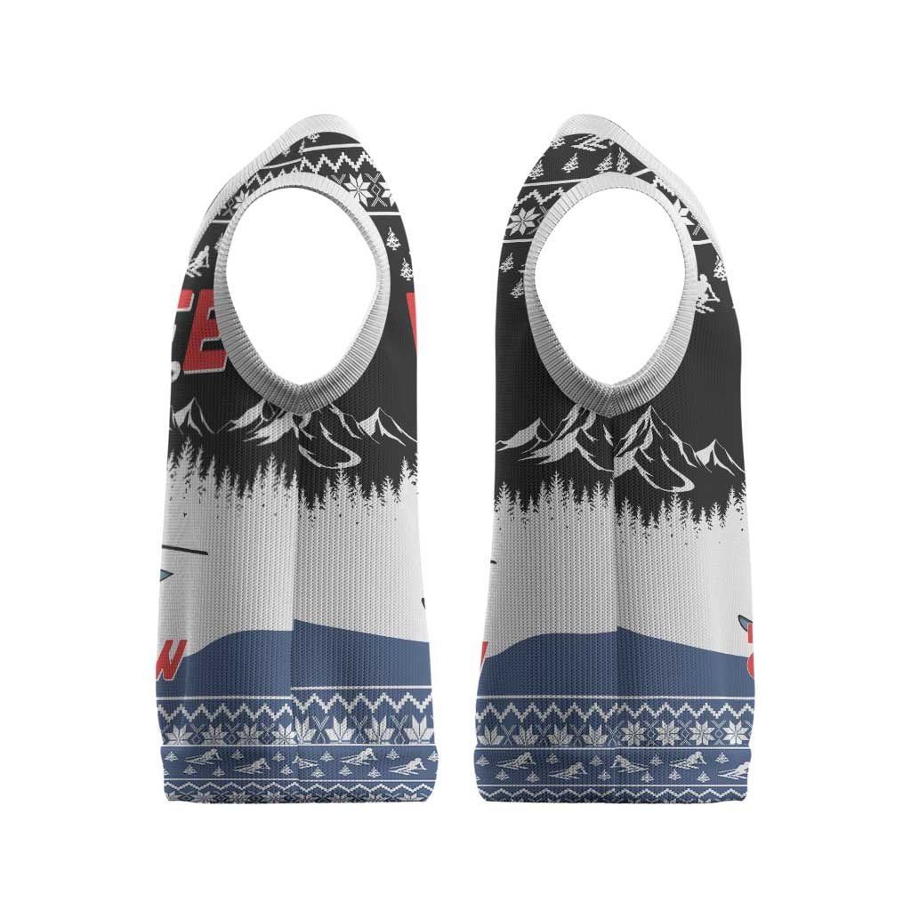 Skiing Life Is Better On Snow Christmas Knitted V-Neck Vest Xmas Holiday Patterns - Wonder Print Shop