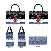 Skiing Life Is Better On Snow Christmas Leather Bag Xmas Holiday Patterns - Wonder Print Shop