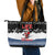 Skiing Life Is Better On Snow Christmas Leather Tote Bag Xmas Holiday Patterns - Wonder Print Shop
