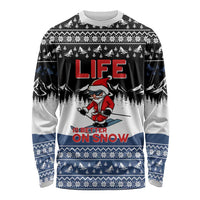 Skiing Life Is Better On Snow Christmas Long Sleeve Shirt Xmas Holiday Patterns - Wonder Print Shop