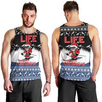 Skiing Life Is Better On Snow Christmas Men Tank Top Xmas Holiday Patterns - Wonder Print Shop