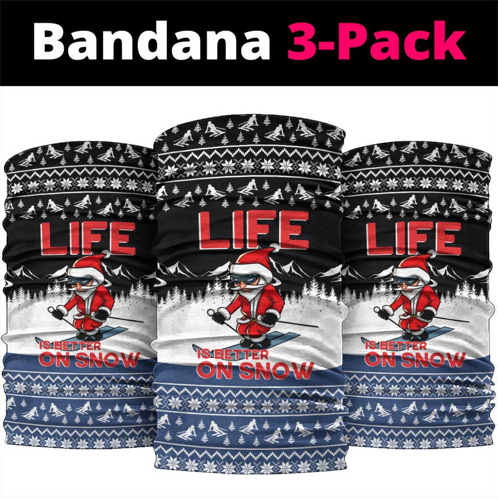 Skiing Life Is Better On Snow Christmas Neck Gaiter Xmas Holiday Patterns - Wonder Print Shop