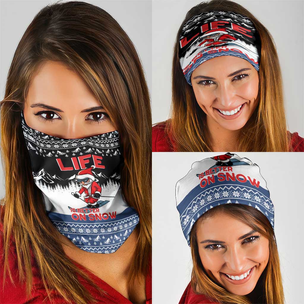 Skiing Life Is Better On Snow Christmas Neck Gaiter Xmas Holiday Patterns - Wonder Print Shop