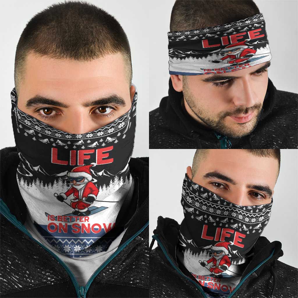 Skiing Life Is Better On Snow Christmas Neck Gaiter Xmas Holiday Patterns - Wonder Print Shop