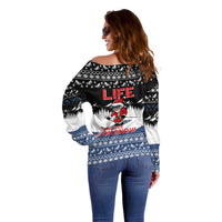 Skiing Life Is Better On Snow Christmas Off Shoulder Sweater Xmas Holiday Patterns - Wonder Print Shop
