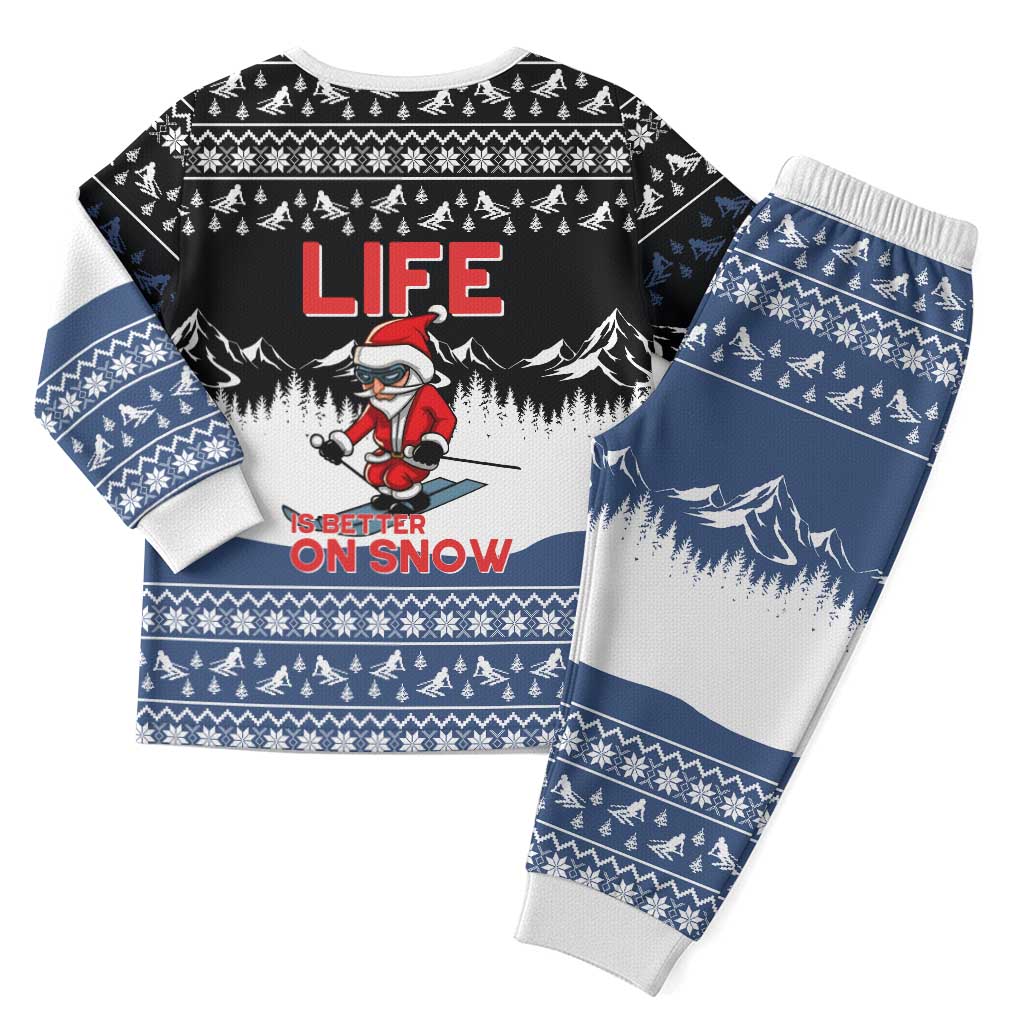 Skiing Life Is Better On Snow Christmas Pajama Set Xmas Holiday Patterns - Wonder Print Shop