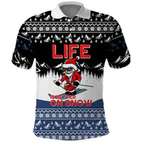 Skiing Life Is Better On Snow Christmas Polo Shirt Xmas Holiday Patterns - Wonder Print Shop