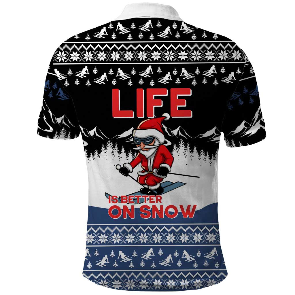 Skiing Life Is Better On Snow Christmas Polo Shirt Xmas Holiday Patterns - Wonder Print Shop