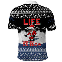 Skiing Life Is Better On Snow Christmas Polo Shirt Xmas Holiday Patterns - Wonder Print Shop