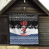 Skiing Life Is Better On Snow Christmas Quilt Xmas Holiday Patterns - Wonder Print Shop