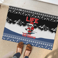 Skiing Life Is Better On Snow Christmas Rubber Doormat Xmas Holiday Patterns - Wonder Print Shop