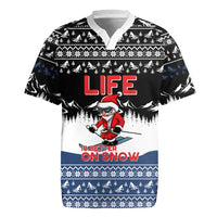 Skiing Life Is Better On Snow Christmas Rugby Jersey Xmas Holiday Patterns - Wonder Print Shop