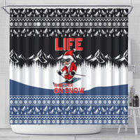 Skiing Life Is Better On Snow Christmas Shower Curtain Xmas Holiday Patterns - Wonder Print Shop