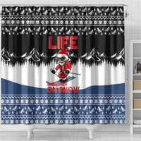 Skiing Life Is Better On Snow Christmas Shower Curtain Xmas Holiday Patterns - Wonder Print Shop