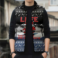 Skiing Life Is Better On Snow Christmas Sleeveless Puffer Jacket Xmas Holiday Patterns - Wonder Print Shop