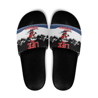 Skiing Life Is Better On Snow Christmas Slide Sandals Xmas Holiday Patterns - Wonder Print Shop