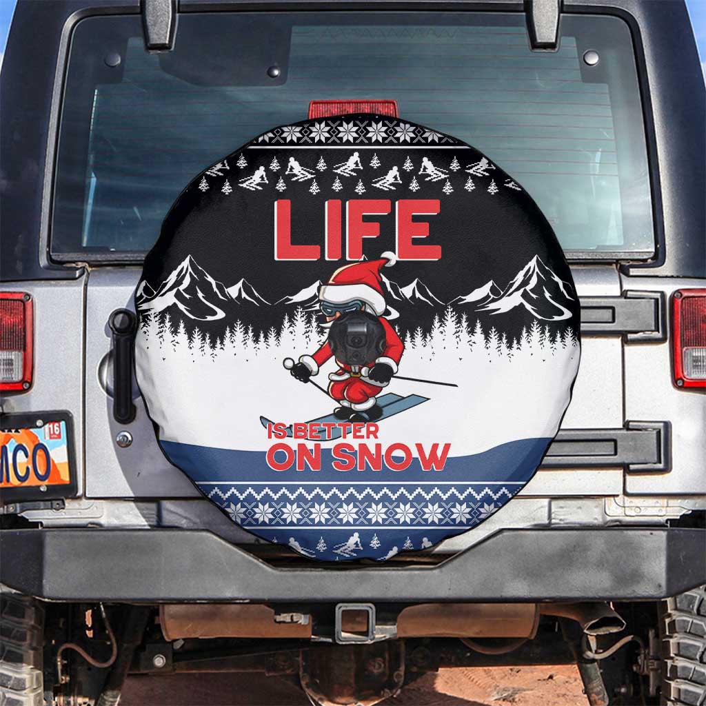 Skiing Life Is Better On Snow Christmas Spare Tire Cover Xmas Holiday Patterns - Wonder Print Shop