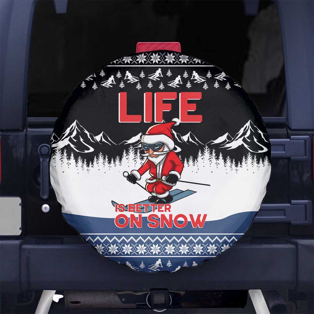 Skiing Life Is Better On Snow Christmas Spare Tire Cover Xmas Holiday Patterns - Wonder Print Shop