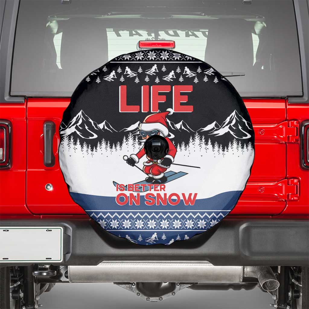 Skiing Life Is Better On Snow Christmas Spare Tire Cover Xmas Holiday Patterns - Wonder Print Shop