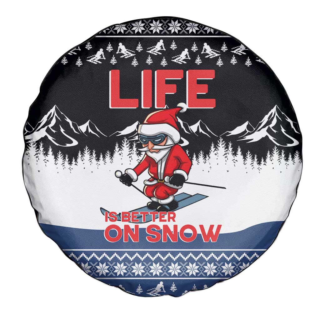 Skiing Life Is Better On Snow Christmas Spare Tire Cover Xmas Holiday Patterns - Wonder Print Shop