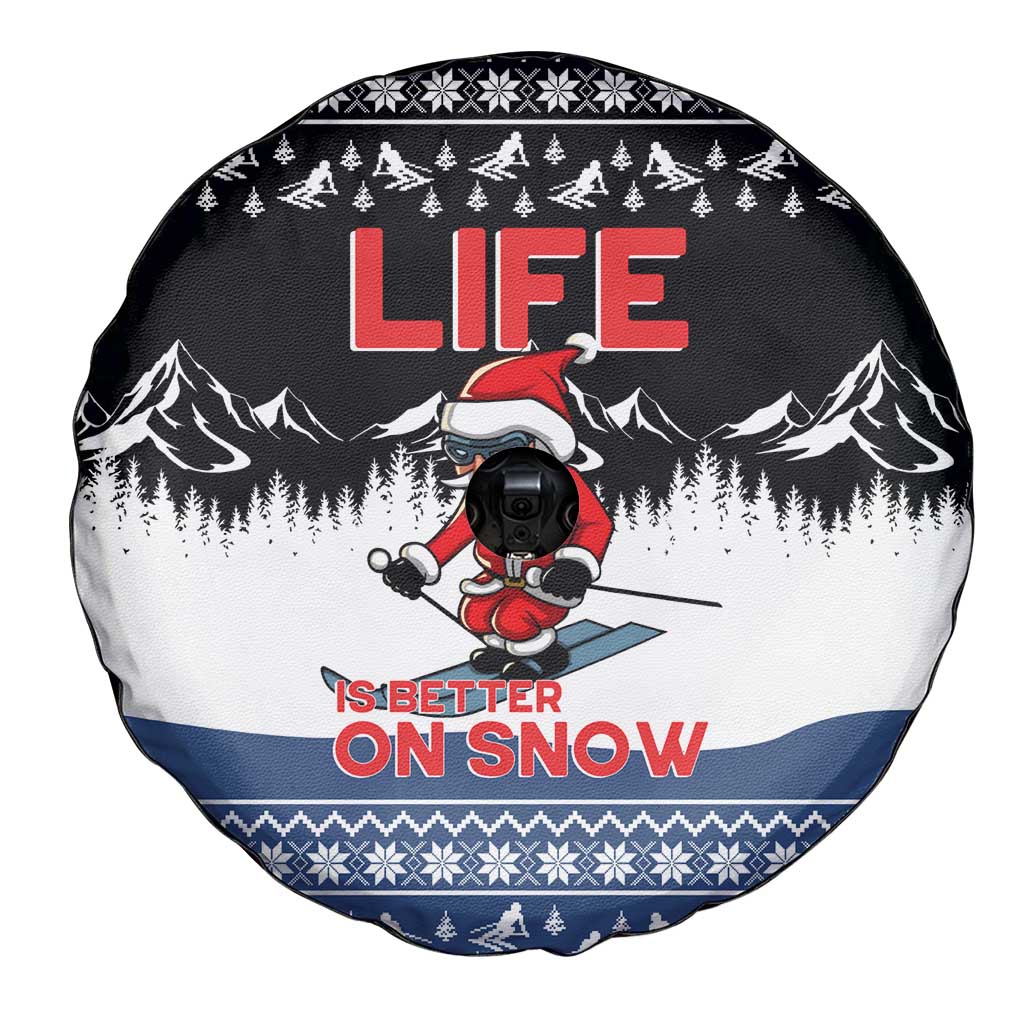 Skiing Life Is Better On Snow Christmas Spare Tire Cover Xmas Holiday Patterns - Wonder Print Shop