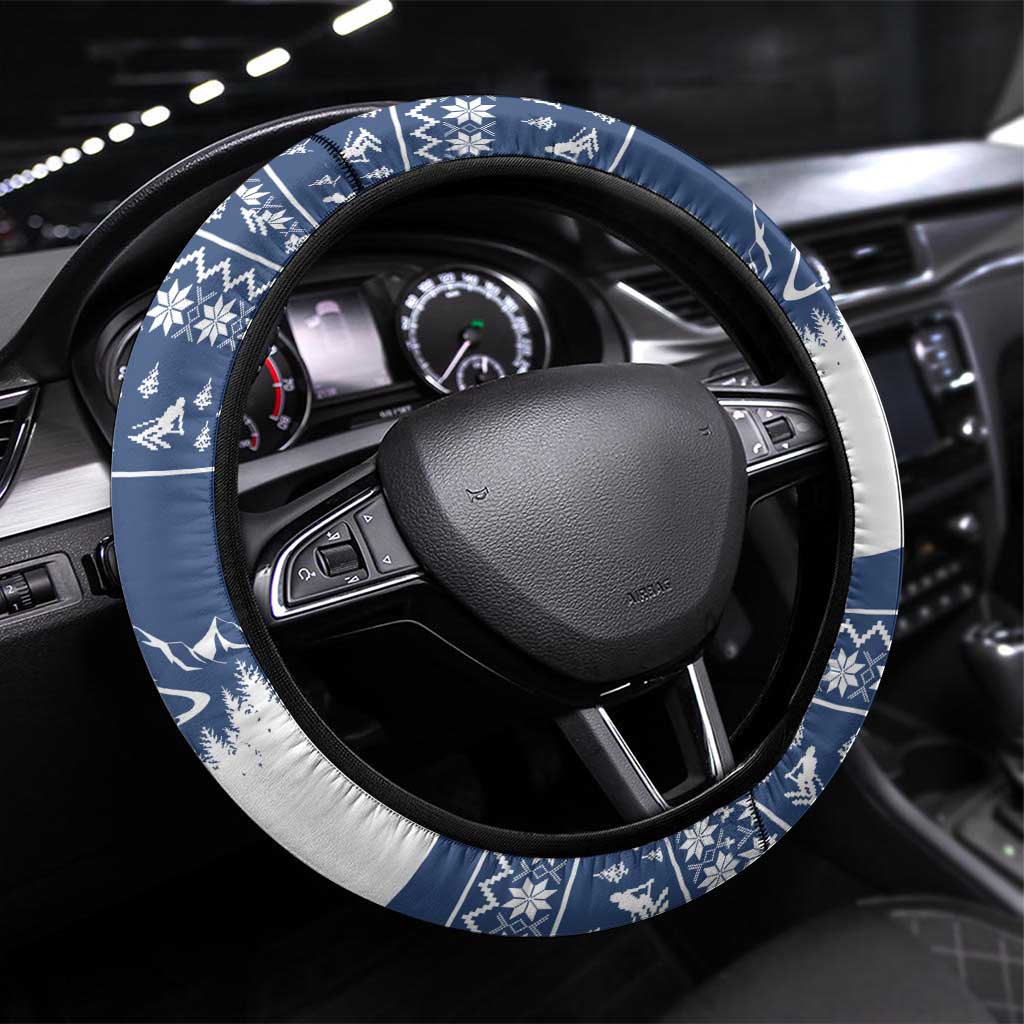 Skiing Life Is Better On Snow Christmas Steering Wheel Cover Xmas Holiday Patterns - Wonder Print Shop